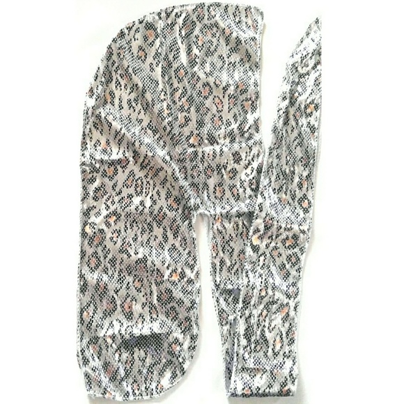 Leopard Silk Durag Design Tie Back - Picture 4 of 4